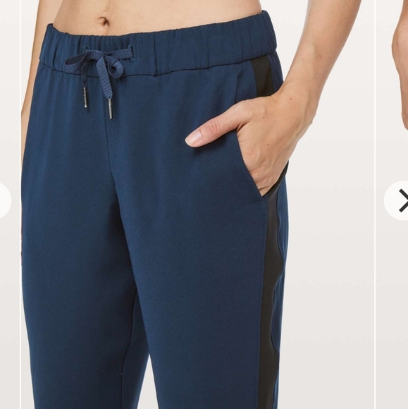 Lululemon On The Fly Pants Woven Track Stripe Navy And Black 8 - Picture 16 of 16